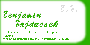 benjamin hajducsek business card